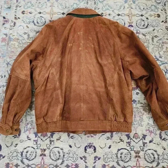 New Zealand Outback Men's Vintage 90's Brown 100% Leather Bomber Jacket, sz XL - Picture 7 of 15
